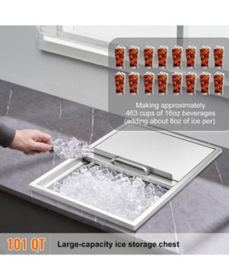  Drop-In Stainless Steel Ice Chest, 40.9 Qt with Sliding Lid