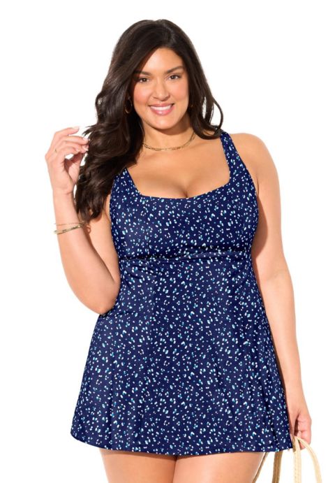Купальник, с юбкой, квадратный вырез — Swimsuits for All, цвет: Oasis Dots