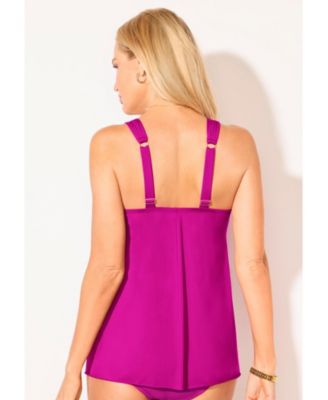 Women's Bra Drape Front Lightweight Underwire Tankini Top