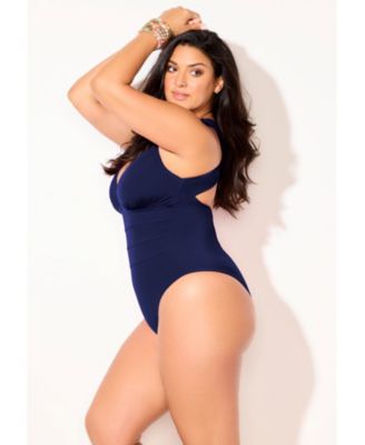 Women's Crossback V-Neck One Piece Swimsuit