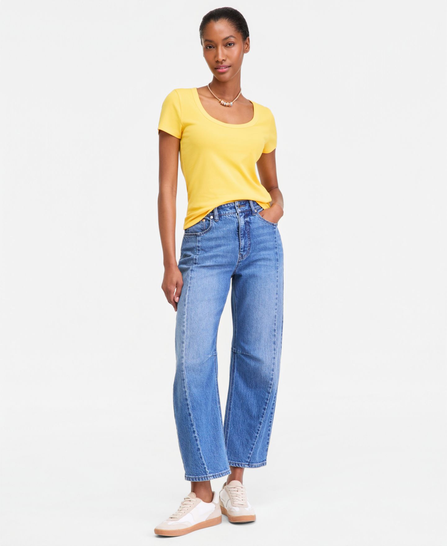 Женская футболка On 34th Scoop-Neck Layering, цвет: Radiant Marigold — фото 3