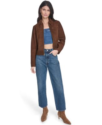 Women's Real Suede Laydown Collar Jacket
