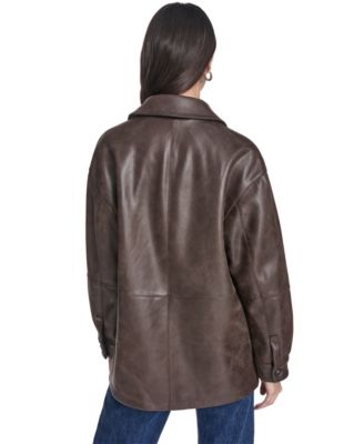 Women's Relaxed-Fit Faux Leather Jacket