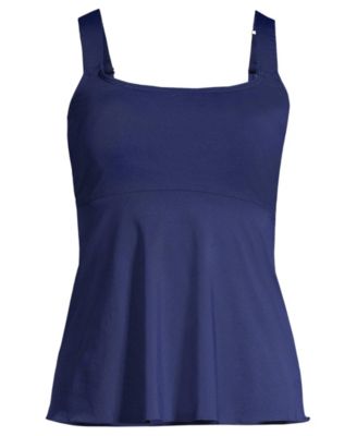 Women's D-Cup Adjustable Scoop Neck Flutter Tankini Top