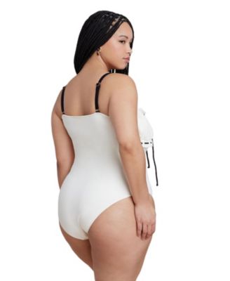 Plus Size Ruched Bandeau One Piece
