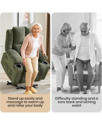 Oversized Power Lift Recliner Chair for Elderly,Adjustable Lay Flat Lift Chair Electric Recliner Chairs with Massage and Heat,for Living Room