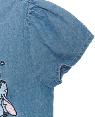 Girls' 2T-6X Stitch Cap-Sleeve Collared Dress