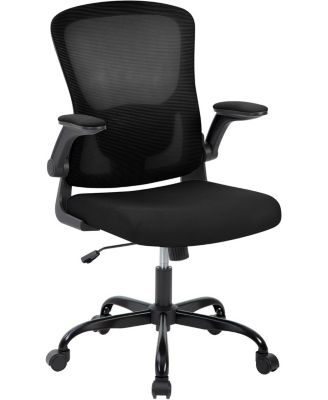 Ergonomic Office Chair with Lumbar Support,Mesh High Back Rolling Computer Chair for Desk,Comfy Flip-up Arms Chair for Home Office