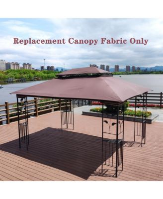 13x10 Ft Patio Double Roof Gazebo Replacement Canopy Top Fabric