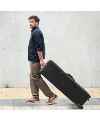 51.6 Inch Rolling Studio Equipment Trolley Case with Wheels and Padded Compartments