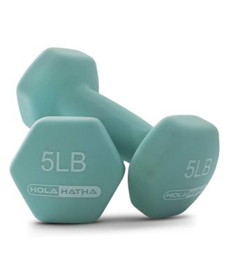 2, 3, and 5 Pound Neoprene Dumbbell Free Hand Weight Set w/ Rack, Pastel