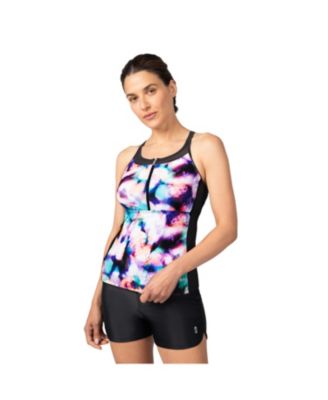 Women's Mesh Zip-Up Tankini Top