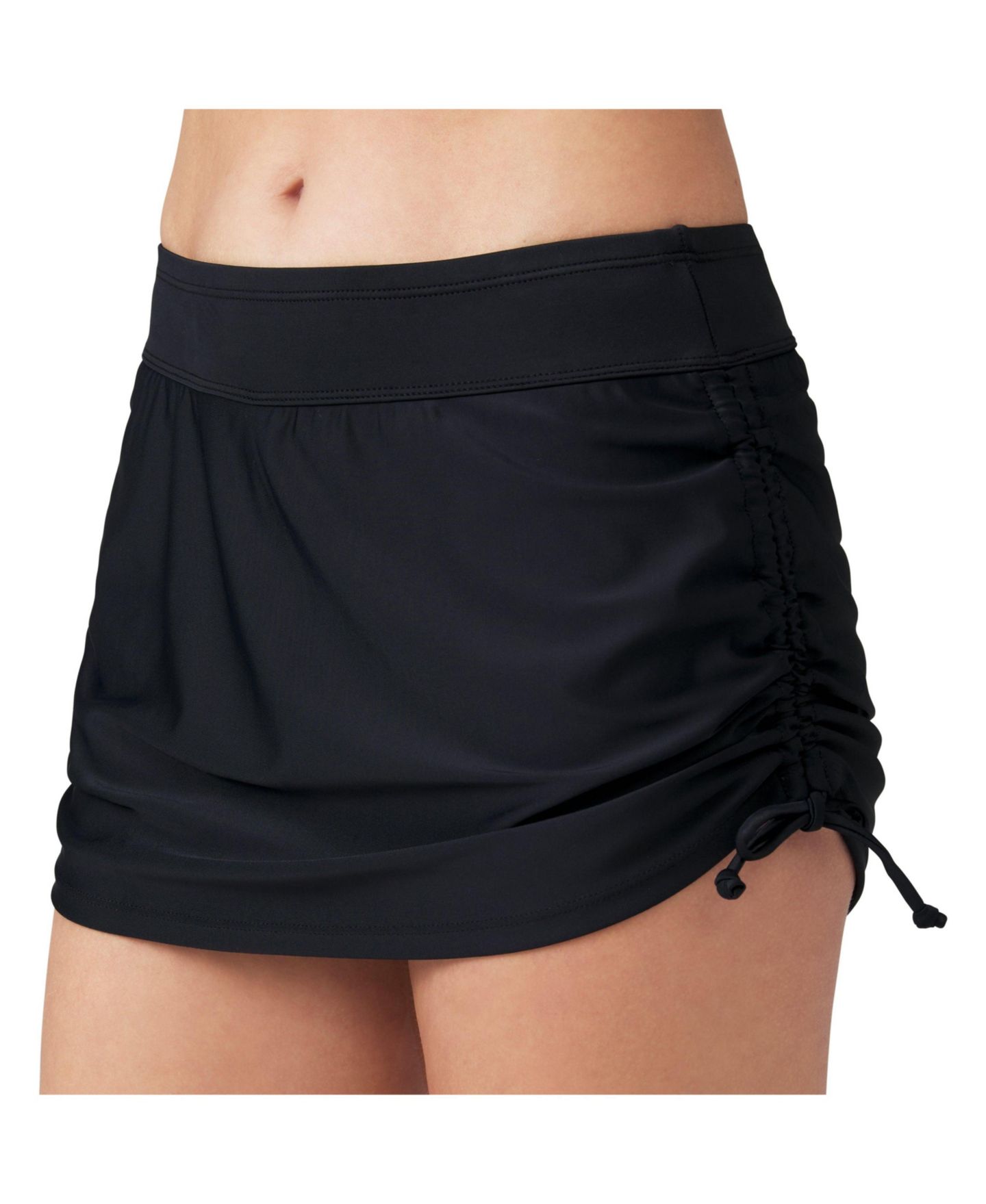 Женская юбка Free Country Side Shirred Swim Skirt, цвет: Чёрный — фото 3