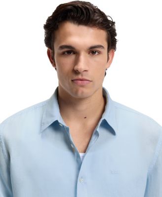 BOSS By Men's Linen Regular-Fit Dress Shirt