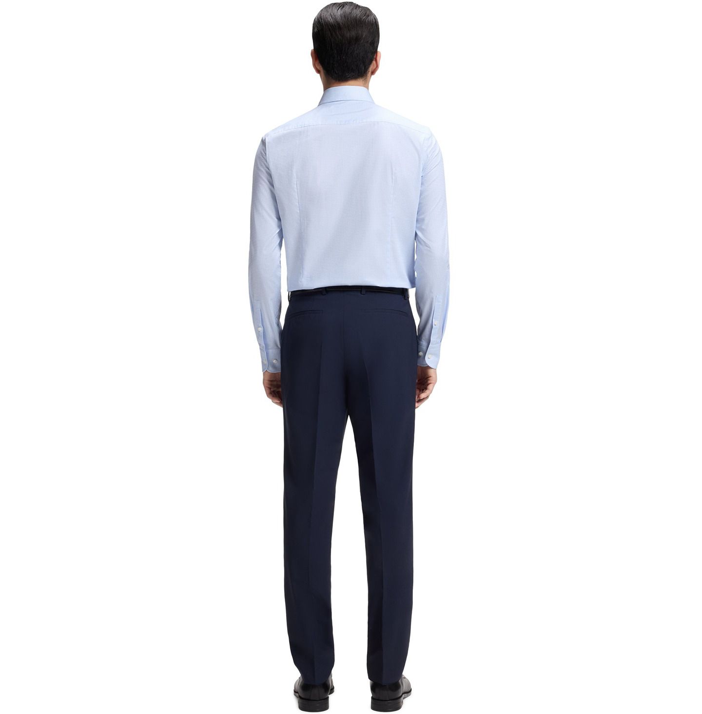 Мужская рубашка Hugo Boss Easy-Iron Cotton Twill Slim-Fit Dress Shirt, цвет: Синий — фото 5