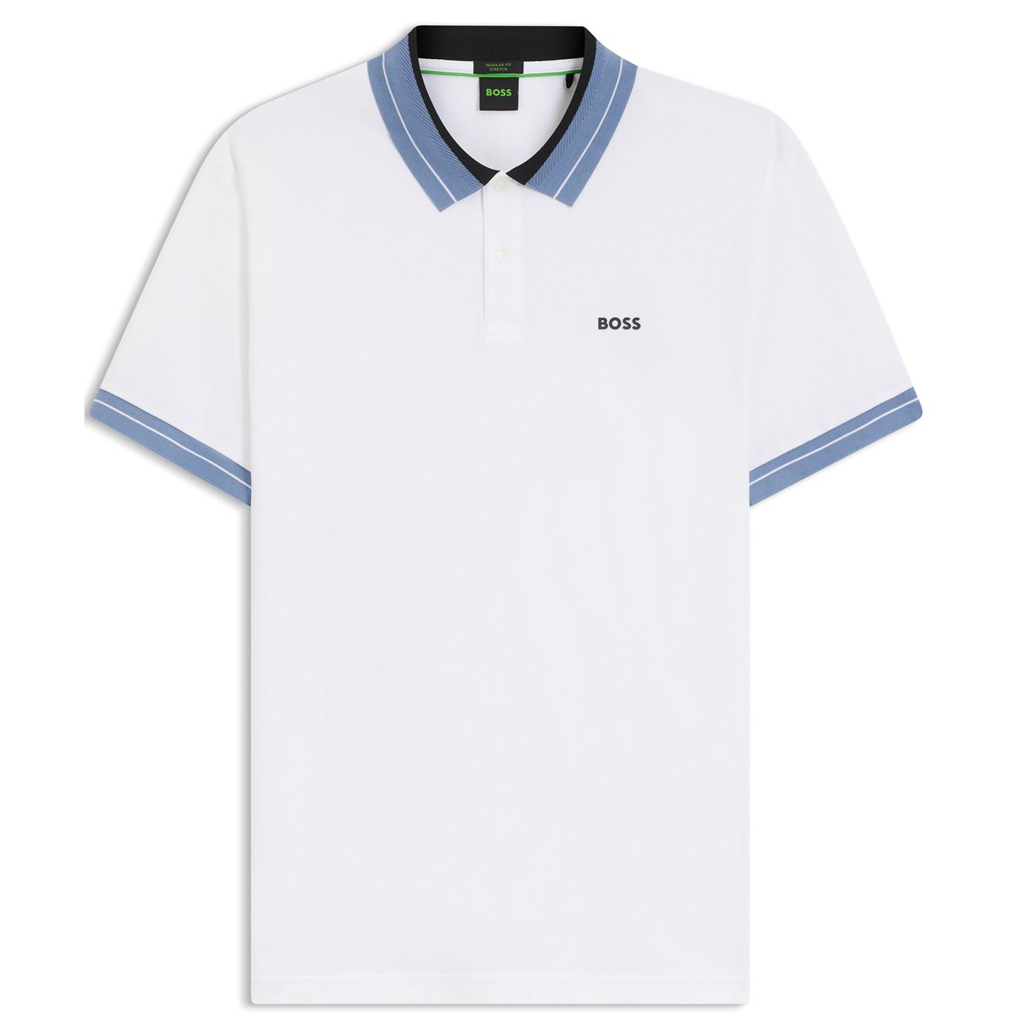 Мужское поло Hugo Boss Stretch Striped-Trim Polo Shirt, цвет: Белый — фото 5