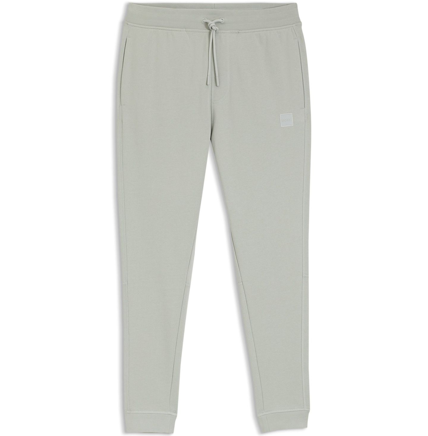 Мужские брюки Hugo Boss Cotton-Terry Logo Patch Tracksuit Bottoms, цвет: Серебряный — фото 4