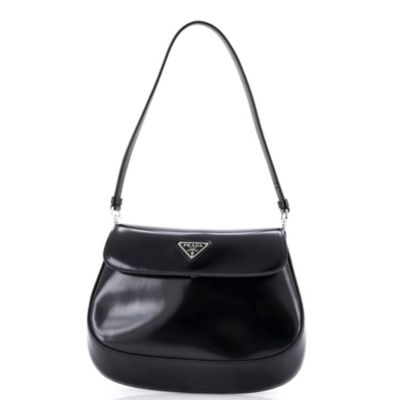 Small Cleo Flap Shoulder Bag Spazzolato Leather