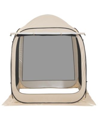6 x 6 Ft Pop-Up Screen House Tent with Awning for 4-6 People