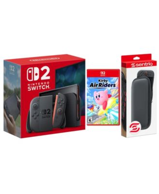 Switch 2 Video Game Console with Kirby Air Riders and Protective Case Bundle