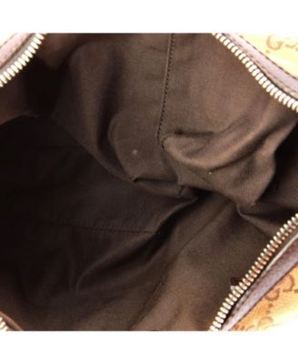 Medium Saddle Zip Messenger Bag GG Canvas with Leather