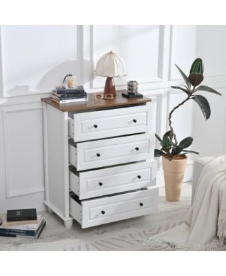 4 Drawer Minimalist Dresser Rolling Cabinet for Bedroom Home Furniture with Spacious Drawers Easy Assembly Durable