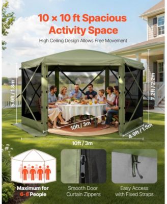 10 x 10 ft 6-Sided Pop-Up Gazebo Screen Tent with Carry Bag