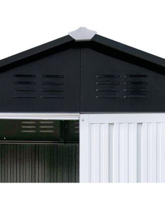 6x4 Ft Outdoor Metal Storage Shed with Apex Roof, Garden Tool Shed for Patio Backyard