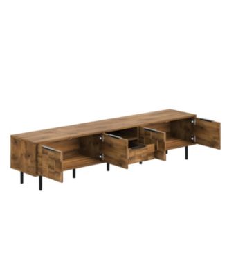 78" Wood Cabinet TV Stand Consoles with Storage