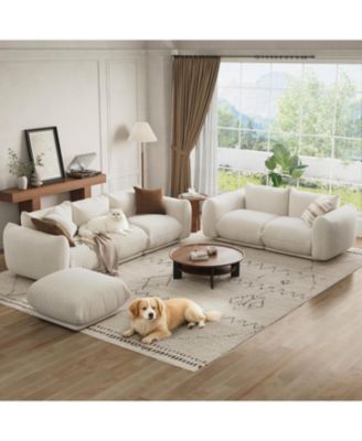 Modular Sofa Set, Chenille Sectional Couch with 2 Loveseats.