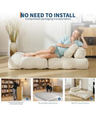 3-in-1 Folding Sofa Bed with Pillow, Convertible Floor Sleeper Chair, No Assembly