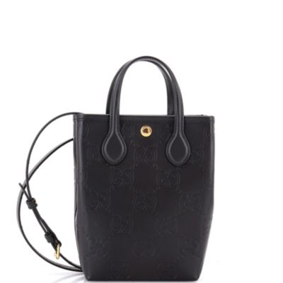 Mini Vertical Tote GG Embossed Leather