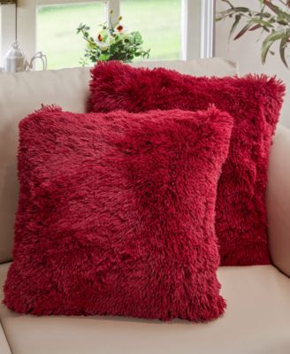 Textured Fluffy Decorative Pillow, 20" x 20"