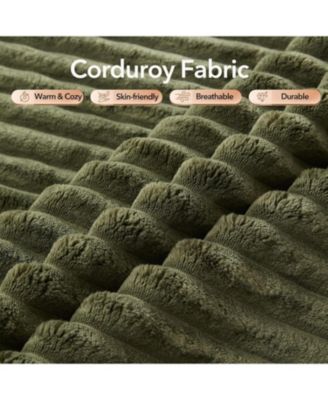 108" Cloud Sectional Sofa, L-Shaped Couch with Deep Seat, Corduroy, Green Left Chaise