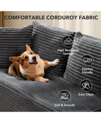 106" Modular Sectional Sofa with Chaise, 3-Seat Cloud Couch with Memory Foam