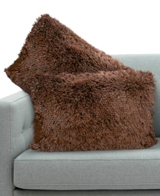 Textured Fluffy Decorative Pillow, 12" x 20"
