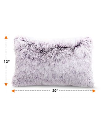 Textured Fluffy Decorative Pillow, 12" x 20"