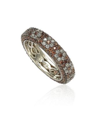Sterling Silver Cubic Zirconia Pave Eternity Band