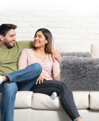 Textured Fluffy Decorative Pillow, 12" x 20"