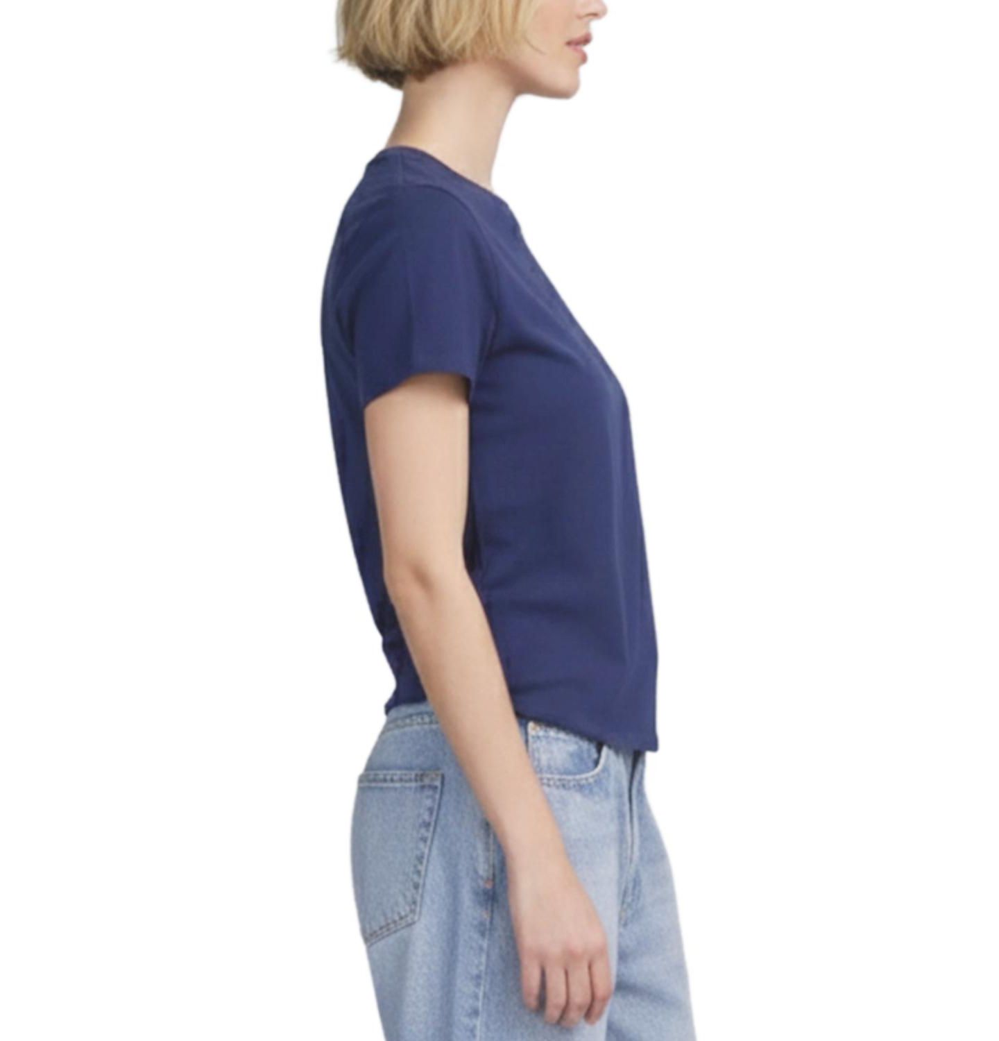 Женская футболка ELLE Collection Tee With Logo Applique, цвет: Тёмно-синий — фото 2