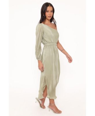 Women's Pontee One Shoulder Pleated Midi Dress