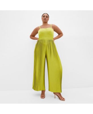 Women's Plus Size Palazzo Pleat Jumpsuit