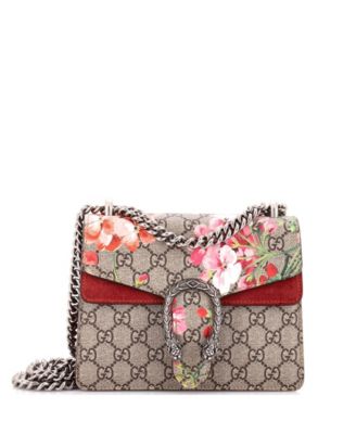 Mini Dionysus Bag Blooms Print GG Coated Canvas