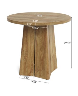  31.50" Round Dining Table for 2 People, Farmhouse Dining Room Table for Living Room, Circle Kitchen Table
