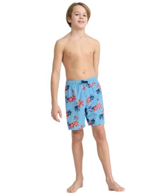 Boys' 8-18 Floral Pull-On Swim Trunks