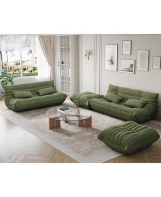 Modular Sectional Sofa, L-Shaped Bean Bag Couch with Deep Seat for Living Room