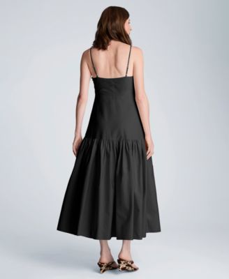 Women's Sweetheart Neck Bubble Flounce Midi Dress