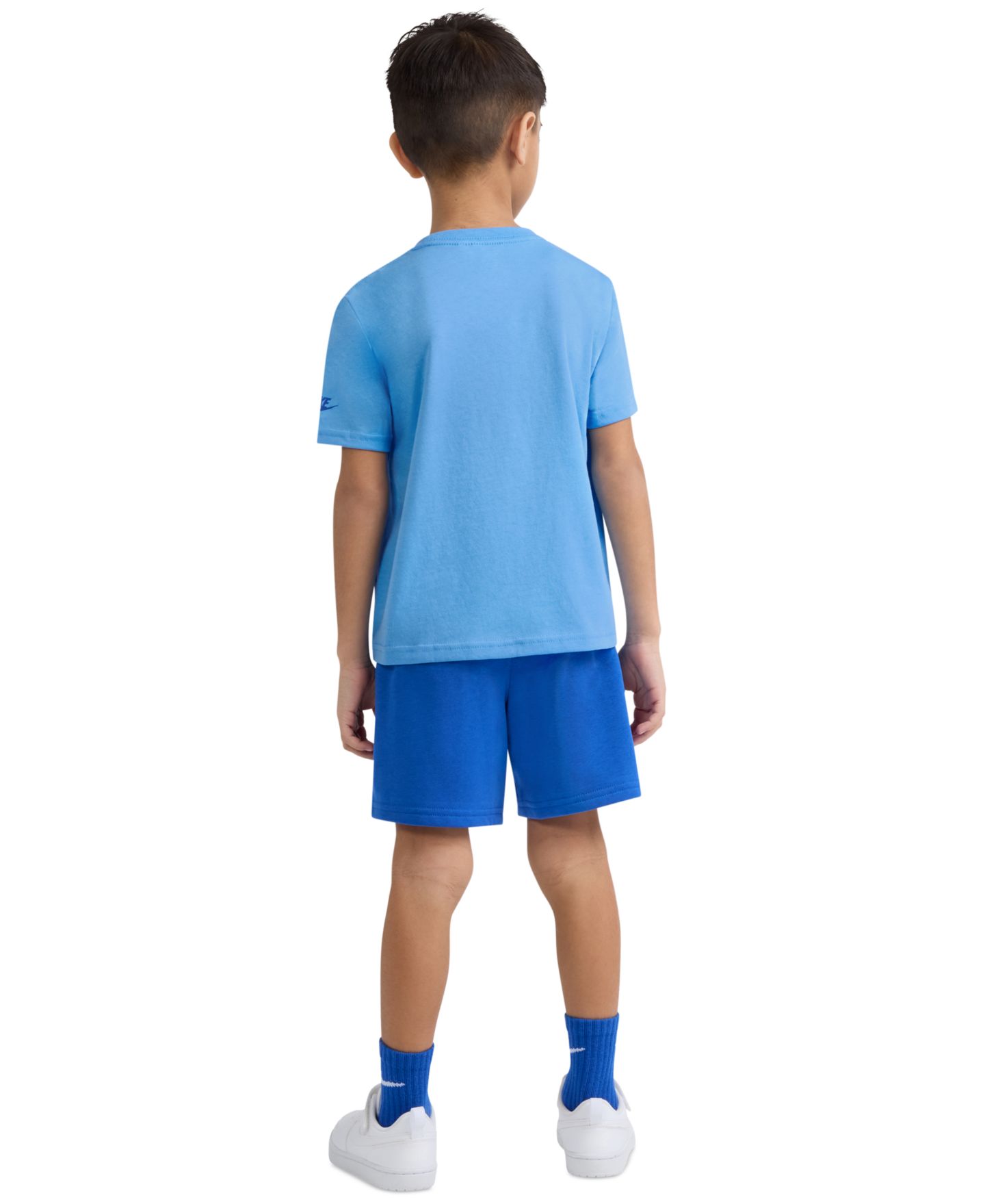 Комплект Nike Futura Crewneck T-Shirt and Shorts, 2-Piece Set для мальчиков, цвет: Королевский синий — фото 4