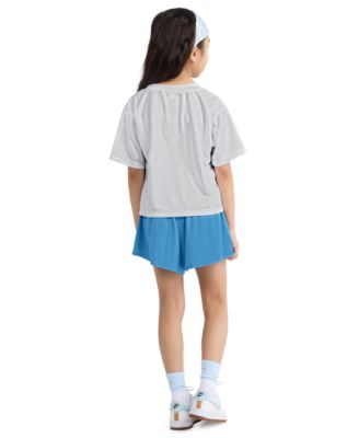 Girls' 4-6X Lace It Up Crewneck T-Shirt and Swing Shorts, 2-Piece Set