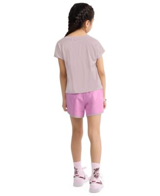 Girls' 4-6X Lace It Up Crewneck T-Shirt and Shorts, 2-Piece Set